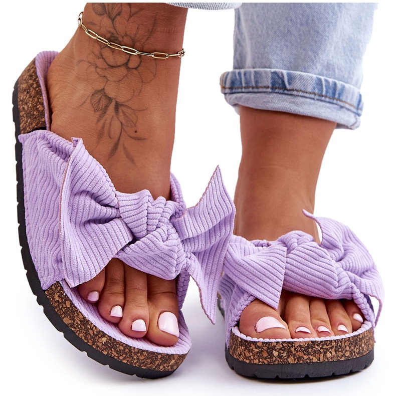 Pantuflas Pana Corcho Morado Summertime violeta