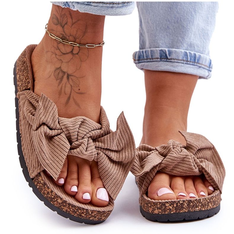 Pantuflas Pana Corcho Beige Oscuro Summertime Pantuflas Pana Corcho Beige Oscuro Summertime