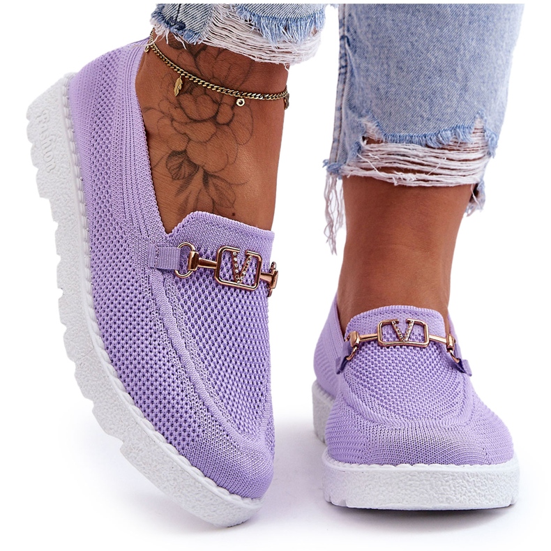 PM1 Alena Mujer Slip-On Sneakers Con Adorno Púrpura violeta