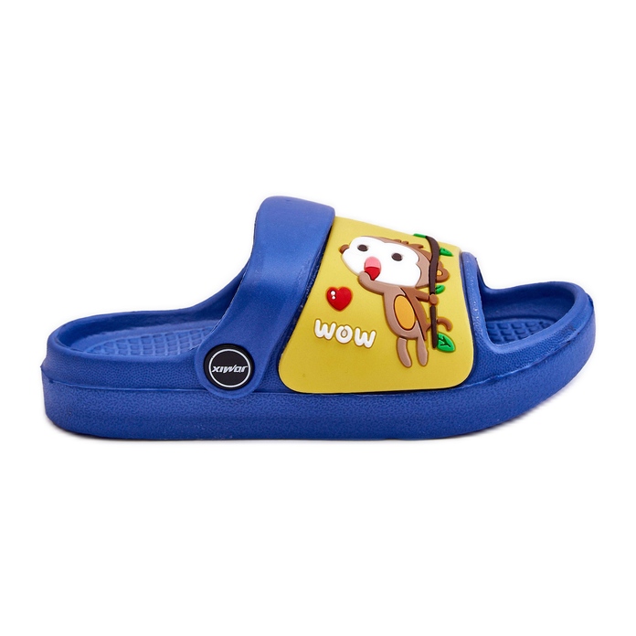 WJ1 Sandalias Infantiles Ligeras Con Motivo Animal Azul Y Amarillo Rico