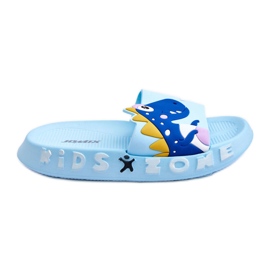 WJ1 Pantuflas Infantiles Espuma Dinosaurio Dario Celeste azul