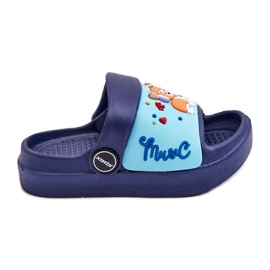 Chanclas Infantiles Ligeras Con Motivo De Perro Marino Rico azul