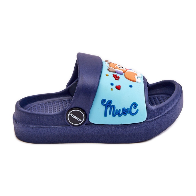 Chanclas Infantiles Ligeras Con Motivo De Perro Marino Rico azul