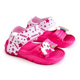 Sandalias Infantiles Espuma Ligera Con Velcro Fucsia Asti rosa