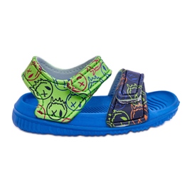 Sandalias Infantiles De Espuma Ligeras Estampadas Azul Y Verde Málaga