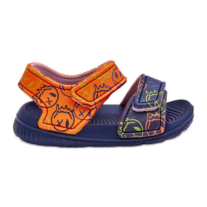 Sandalias Infantiles Ligeras De Espuma Con Estampados Marino Y Naranja Málaga azul