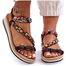 Cómodas Sandalias Mujer Cuña Negro Jodie