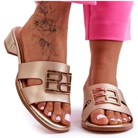 Pantuflas Elegantes De Mujer Con Decoración Atlantis Dorada dorado