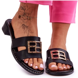 PG1 Pantuflas Elegantes De Mujer Con Adorno Negro Atlantis