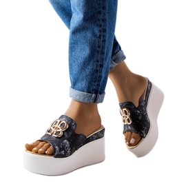 Sandalias cuña Havanna negras negro