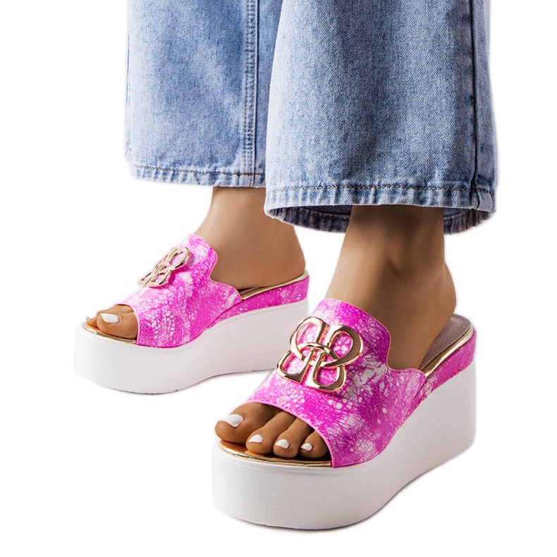 Sandalias cuña rosa Havanna rosado