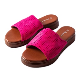 Chanclas rosa oscuro con parte superior calada de Idabel rosado