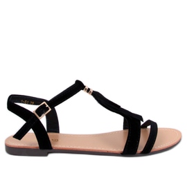 Corbin Black sandalias con flecos negro