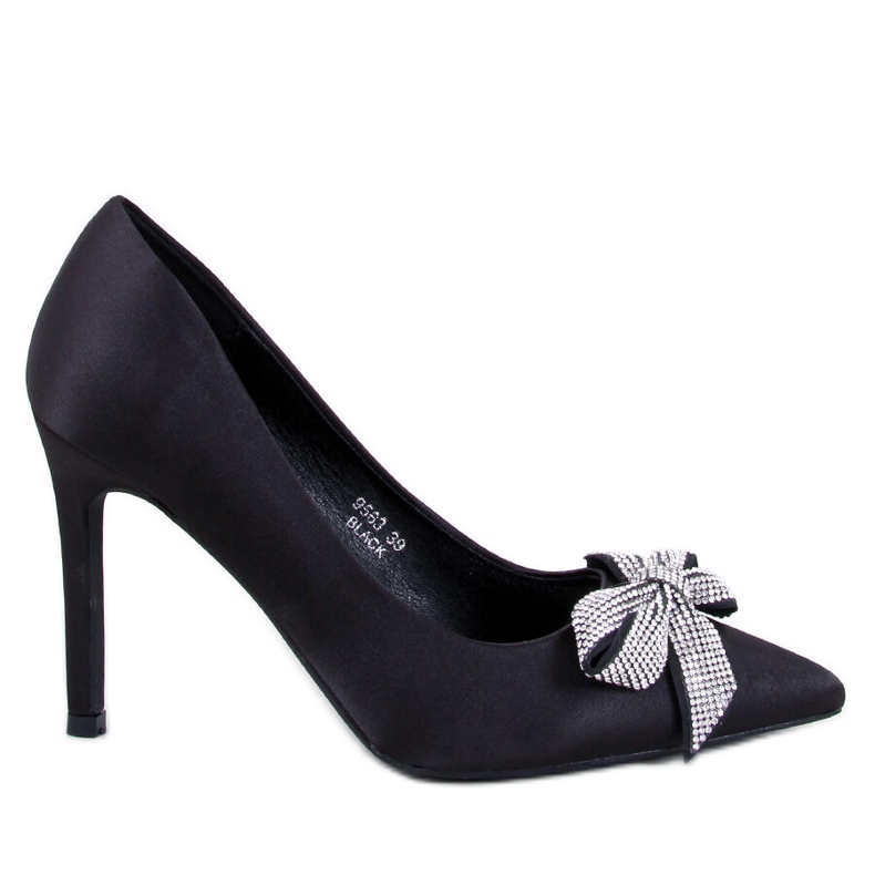 Broches de raso con lazo de Trini Black negro Broches de raso con lazo de Trini Black negro