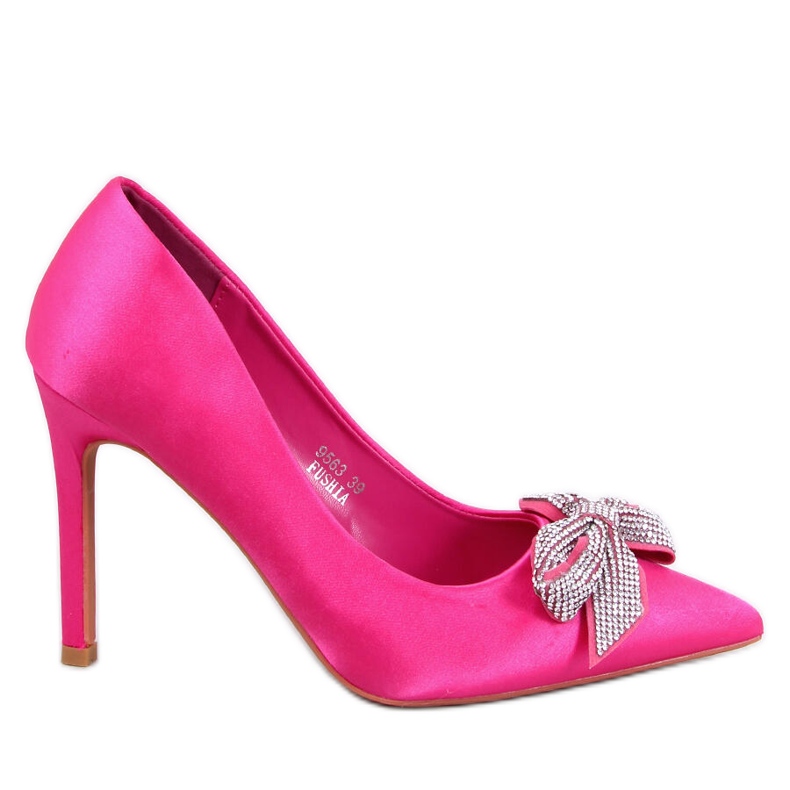 Pasadores de raso con lazo Trini Fucsia rosado