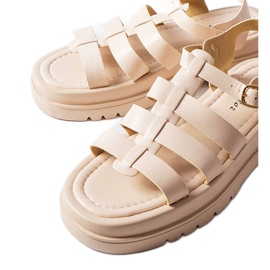 Sandalias beige con suela tract de Saidi
