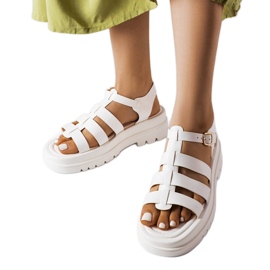 Sandalias blancas con suela tract de Saidi blanco
