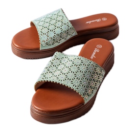 Chanclas verdes caladas con circonitas de Irvine