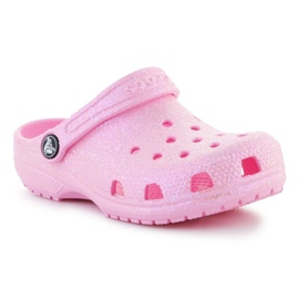 Zuecos Crocs Classic Glitter K Jr 206993-6S0 rosado