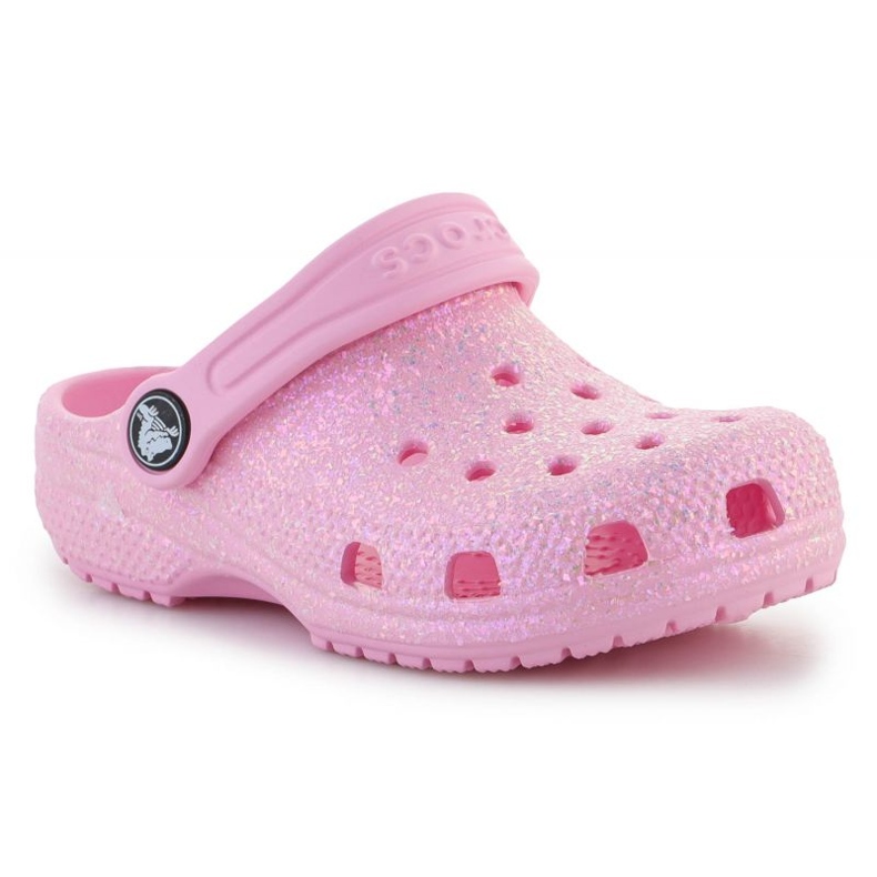 Zuecos Crocs Classic Glitter K Jr 206992-6S0 rosado