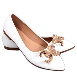 Seastar Bailarinas elegantes con hebilla de Simona White blanco