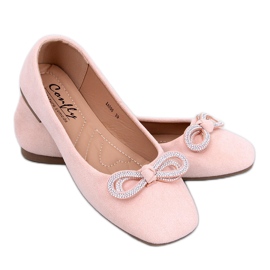 Bailarinas de ante con lazo Serna Rosa rosado