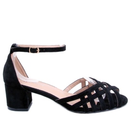 Seastar Sandalia negra tacón bajo Kermel negro