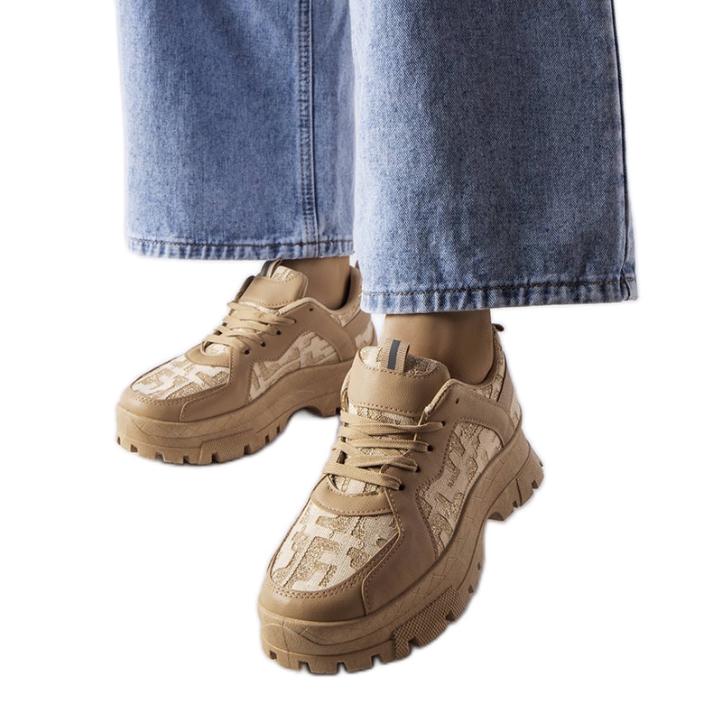 Chunky sneakers beige oscuro