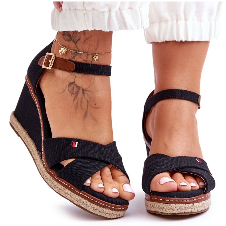 Sandalias Mujer Cuña Janet Negras negro
