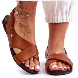 Lemar Sandalias De Piel Con Addison Marrón