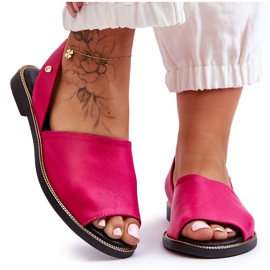 Lemar Sandalias de cuero sin cordones Alivia fucsia rosa