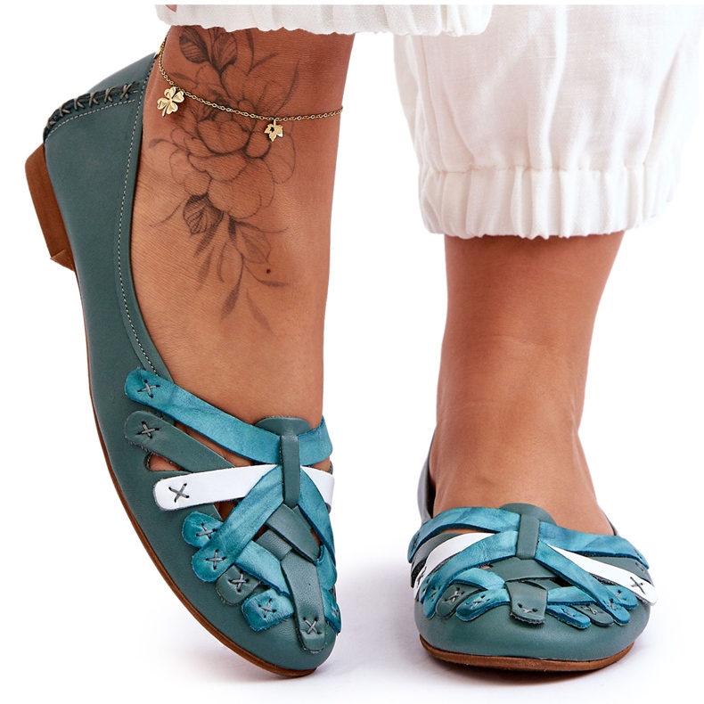 Bailarinas Mujer Piel Maciejka 01358-36 Turquesa verde