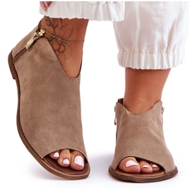 Sandalias Botas Ante Bajas Nicole 2799/023 Beige