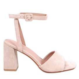 Sandalias tacón Loya Beige