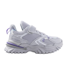 Deportivas infantiles grises con velcro de Robillard
