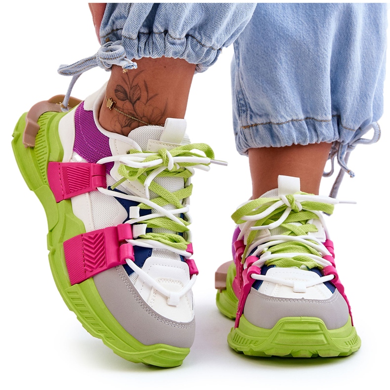PS1 Deportivas De Mujer Con Cordones De Moda Verde-Rosa ¡Relájate! PS1 Deportivas De Mujer Con Cordones De Moda Verde-Rosa ¡Relájate!