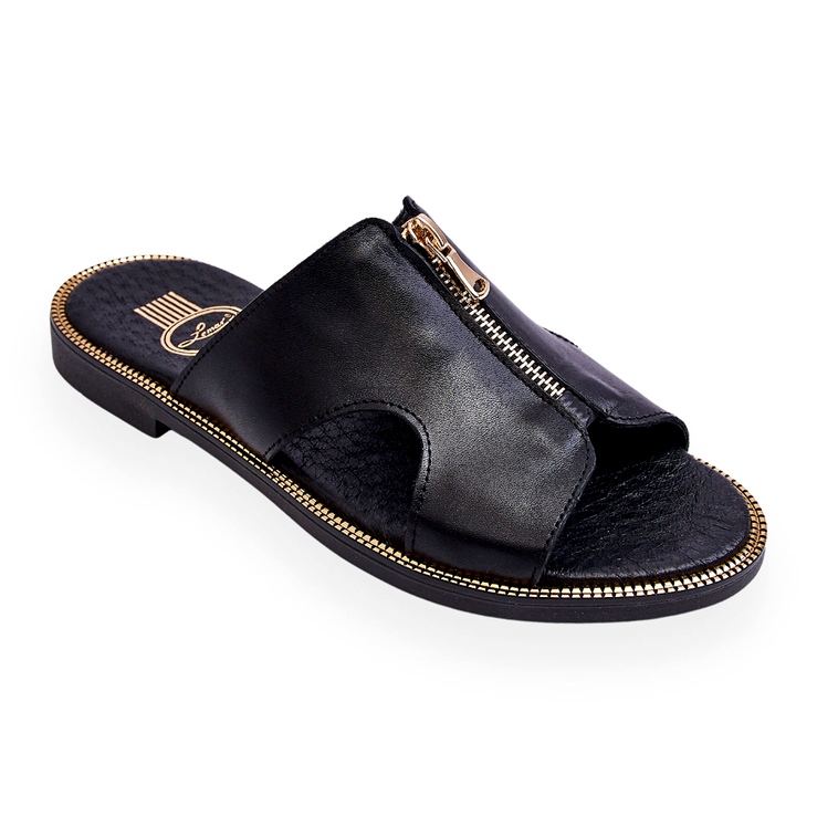 Lemar Pantuflas De Mujer Con Cremallera Decorativa Negro Clarence