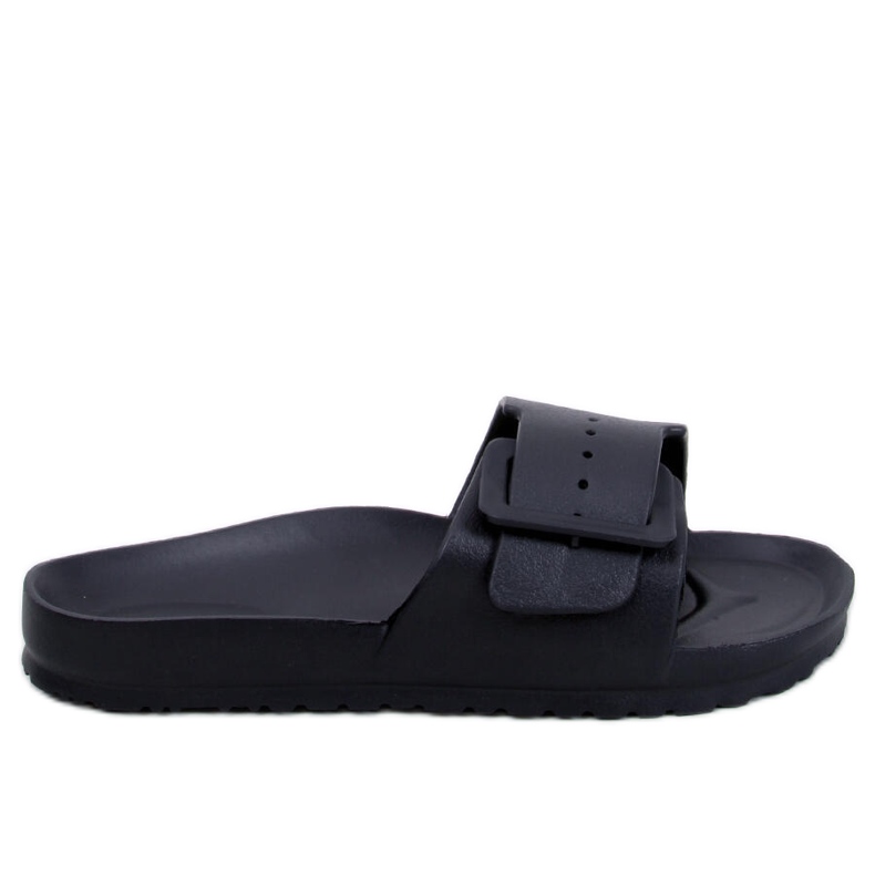 Romero Chanclas negras de goma con hebilla negro