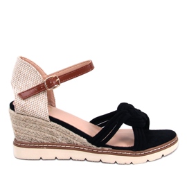 Sandalias cuña Tedder negras negro