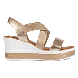 Sandalias cuña Shelovet dorado