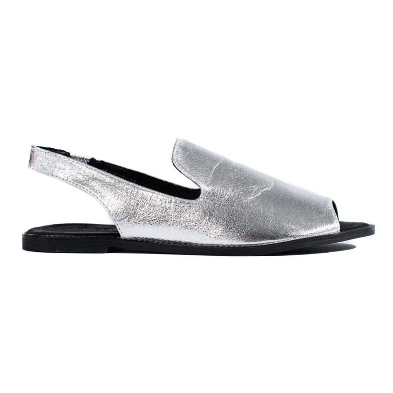 Sandalias de mujer Shelovet open toe plateadas en ante plata