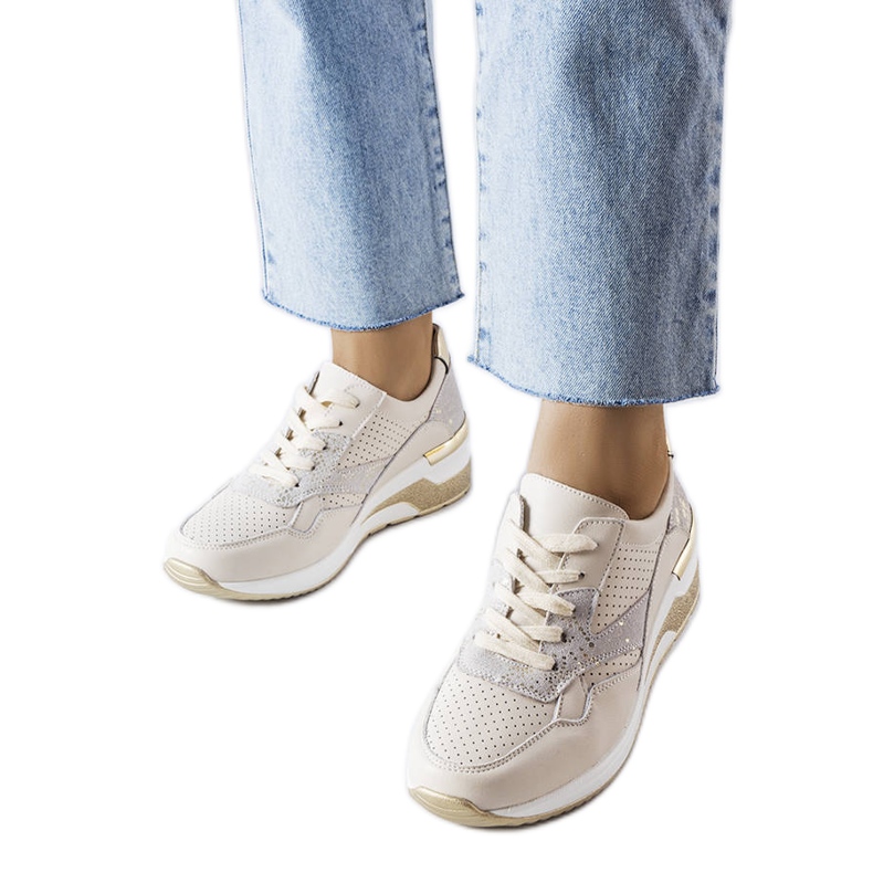 Goodin Zapatillas perforadas beige de Manfrin