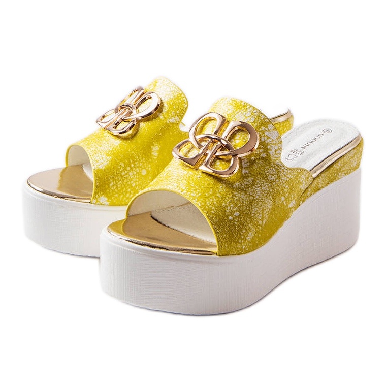 Goodin Sandalias cuña Havanna amarillo