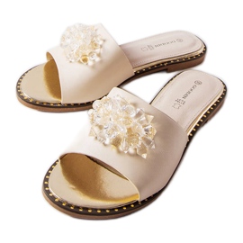 Chanclas beige con cristales de Lowa