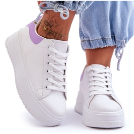 Deportivas Clásicas Mujer Blanco-Morado Night Trip