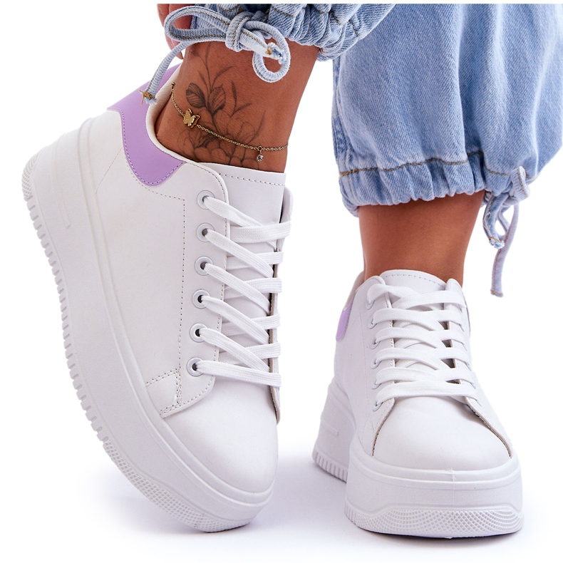 Deportivas Clásicas Mujer Blanco-Morado Night Trip