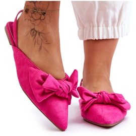 Bailarinas De Mujer Sin Cordones Con Lazo Fucsia Nadine rosado