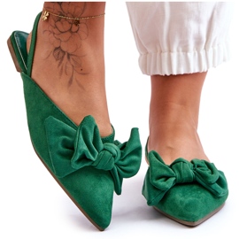Bailarinas De Mujer Sin Cordones Con Lazo Verde Nadine