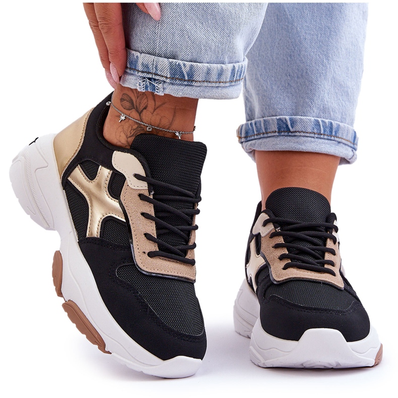 PS1 Deportivas Mujer Cordones Negro Cortes