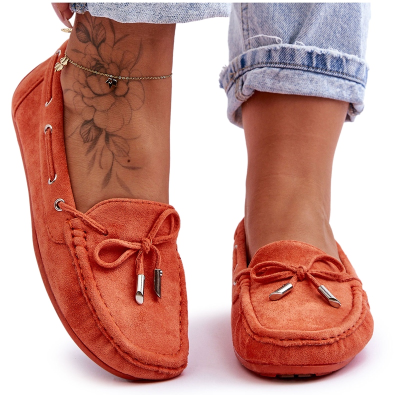 Mocasines Mujer Ante Naranja Si Passione